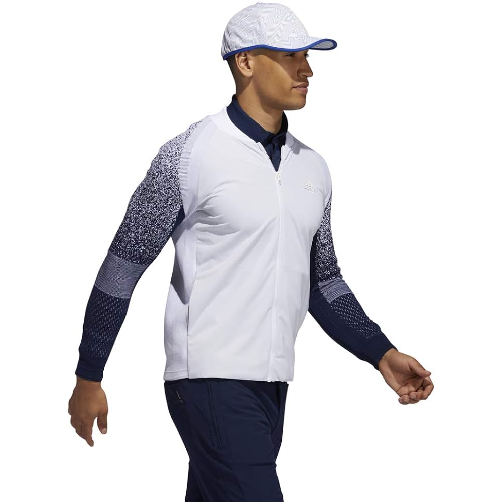 [Adidas Golf] Sweater Fabric Mix Stretch Long Sleeve Jacket Men's