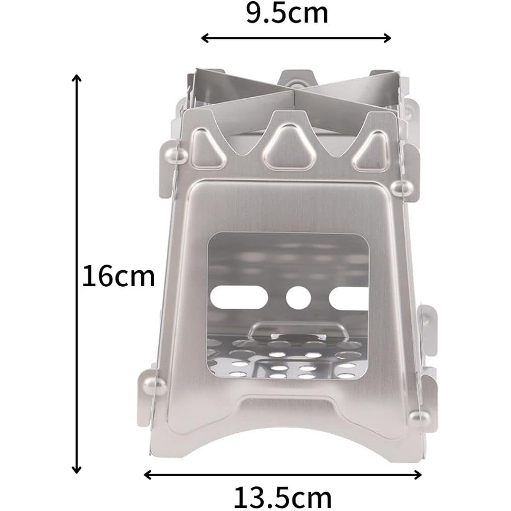 PeacefulFactory Outdoor Camping Barbecue Stove/Fire Stand Folding Wood Stove (Storage Bag)