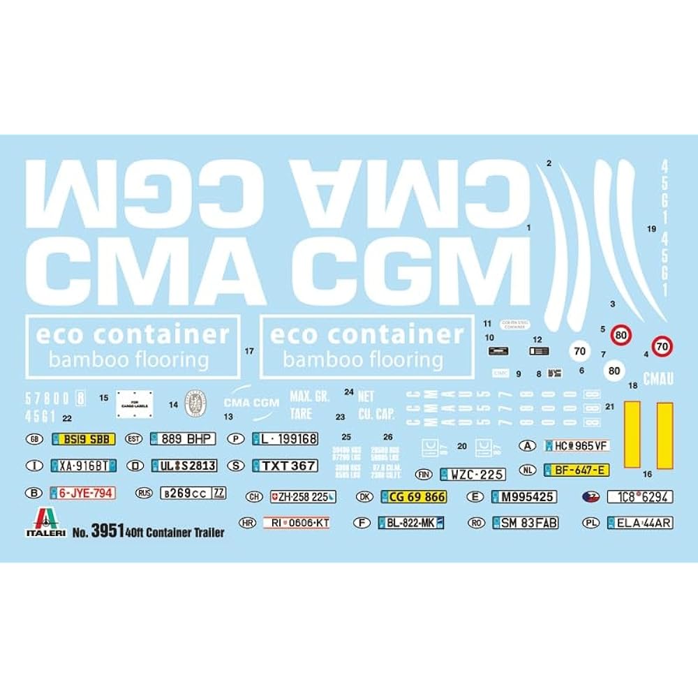 Platz Italeri 1/24 40ft Container Trailer Plastic Model IT3951