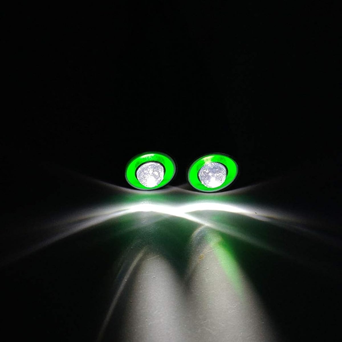 LAFEINA RC Car 2 LED Headlights 9mm Outer Diameter Lamps for 1/10 RC Model Car Crawler Truck Racing Car (Green & White)