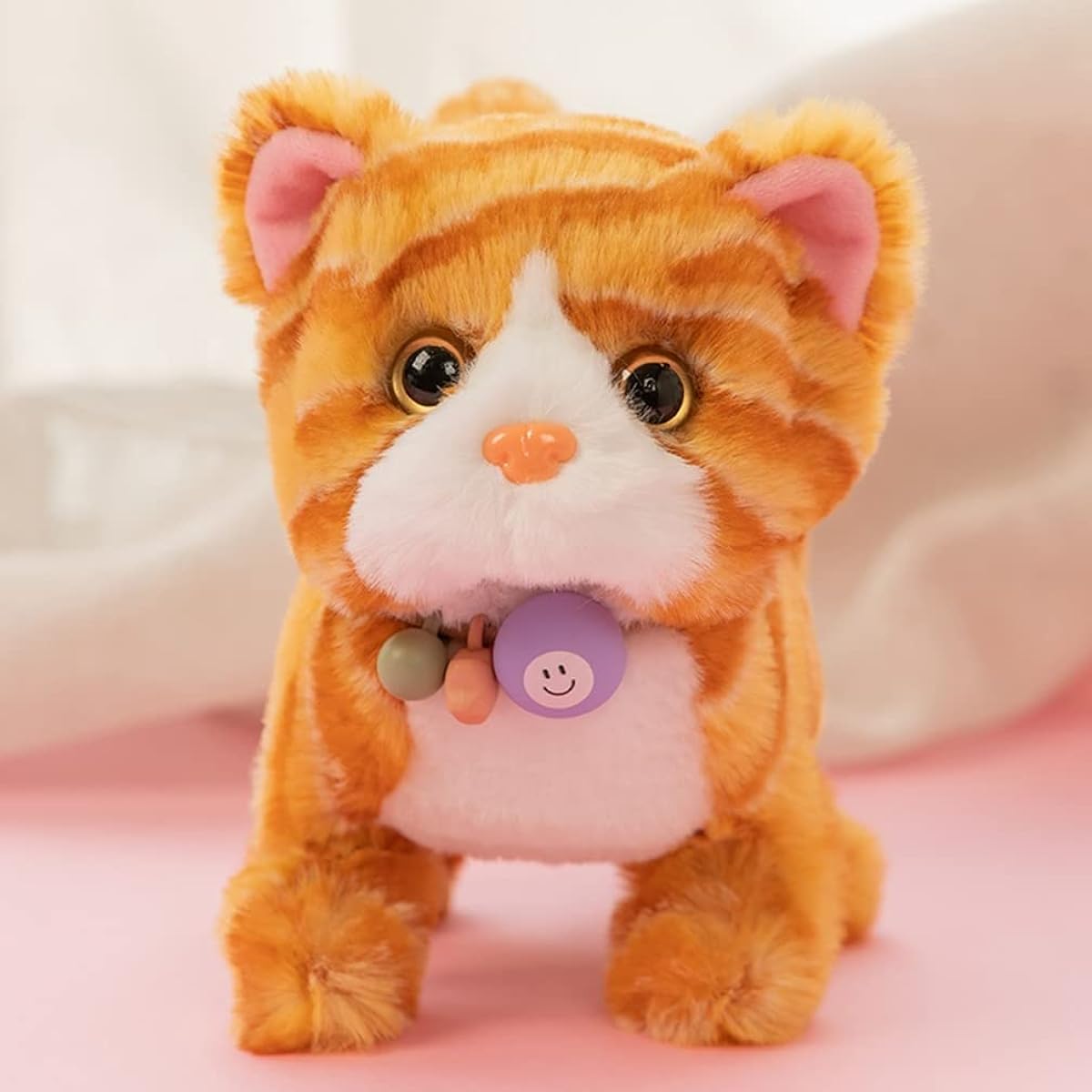 moving, realistic, plush toys, huggable pillows, characters, talking, walking, popular, birthday gifts, interior decorations, dolls, dogs, yellow, cats, moving sewn wrapping, 14*18cm, soft, ornaments, store decorations, Christmas, squishy, fluffy toys
