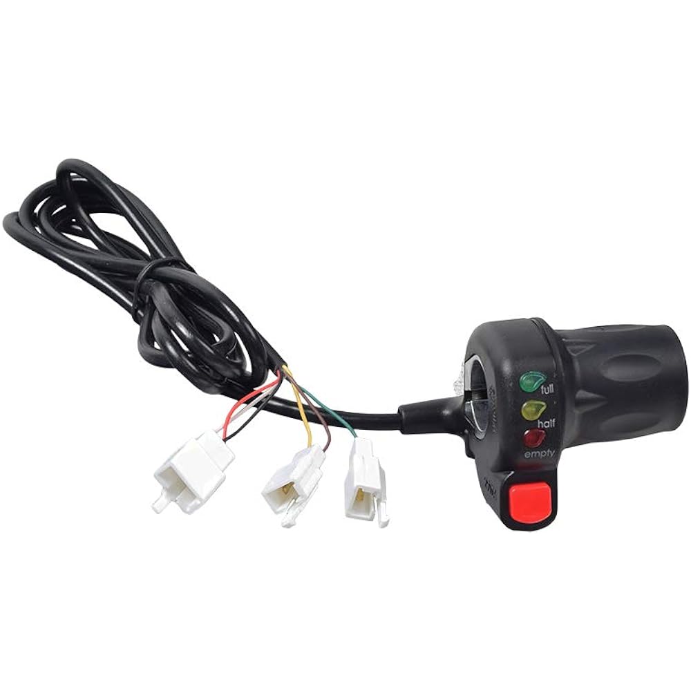 AlveyTech 36 Volt 6 Pin Twist Grip Throttle Set with On/Off Button Monster Moto Classic 1000w (MM-E1000)