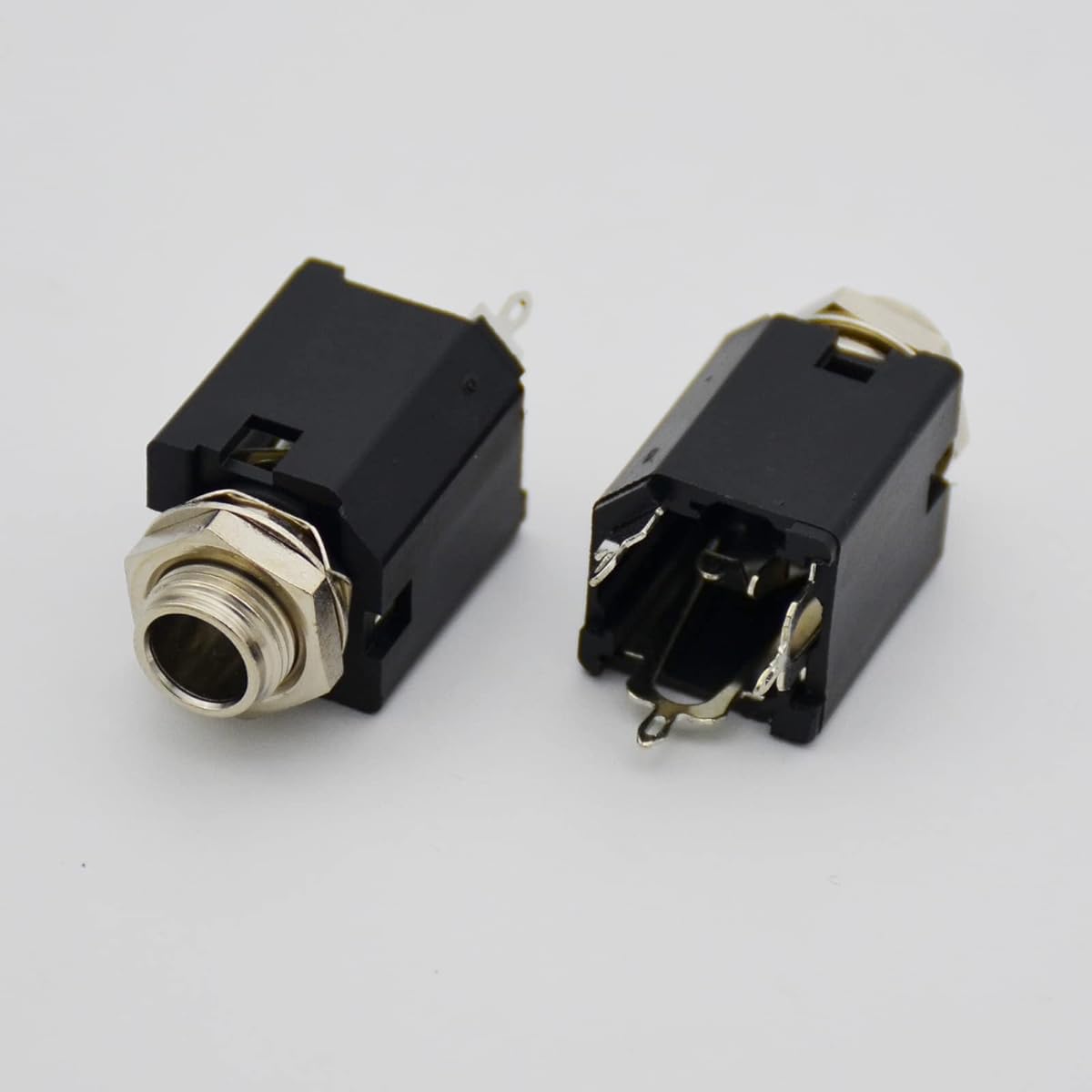 Czyuntuo Audio 1/4" Jack Female 6.35mm TRS Stereo Panel Mount Socket Guitar Input Jack Patch Cable Microphone Connector Adapter No On/Off Type 10 Pack