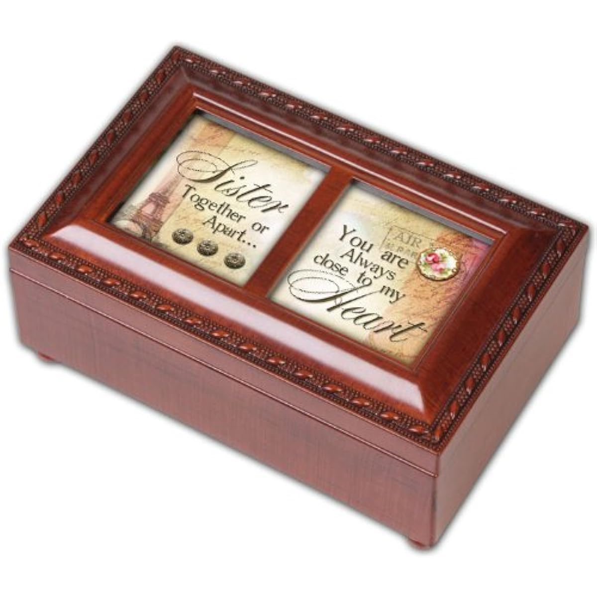 Cottage Garden Sister Wood Grain Petite Music Box/Jewelry Box Plays That ✨S What Friends Are For