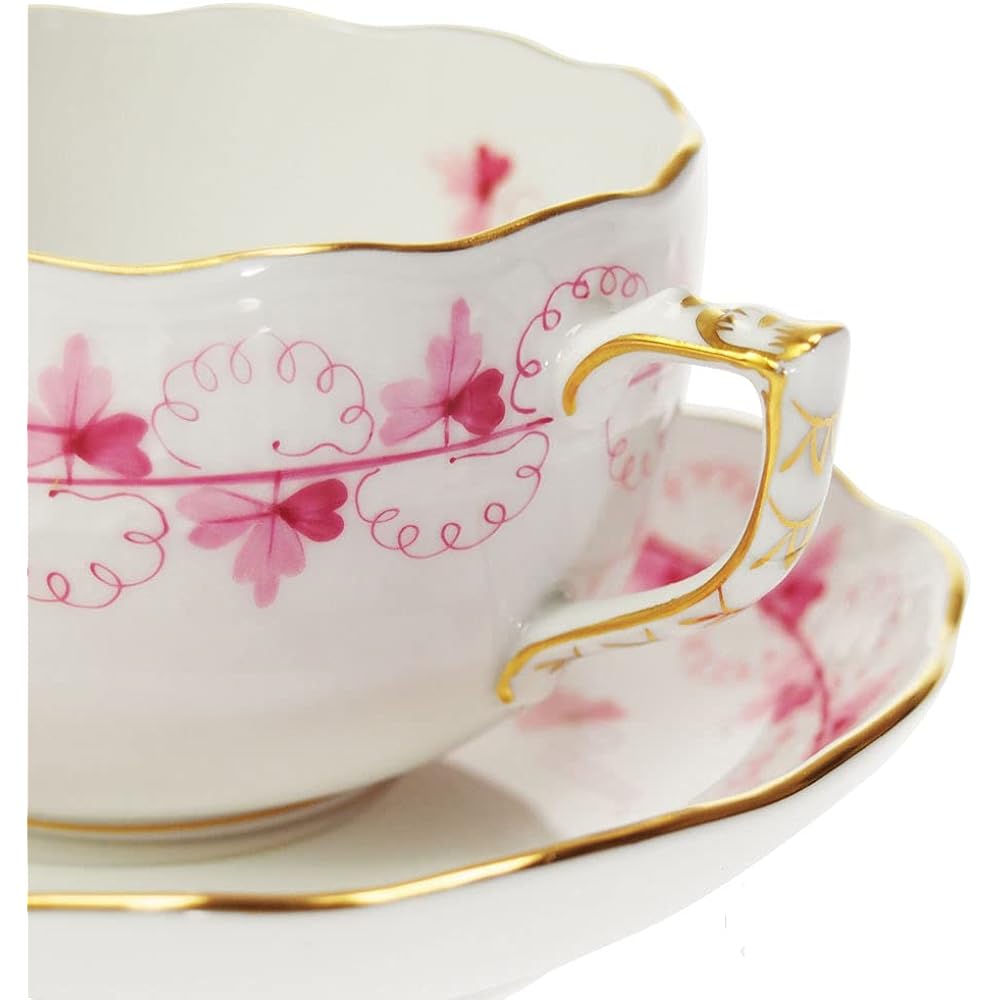 HEREND PEP Parsley Pink Tea Cup Saucer 724 [Parallel Import]