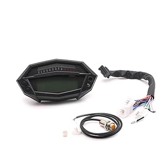 LED Indicator Odometer Fits Kawasaki Z1000 Motorcycle Black LCD Digital Adjustable Tachometer Speedometer Odometer Fuel Gauge