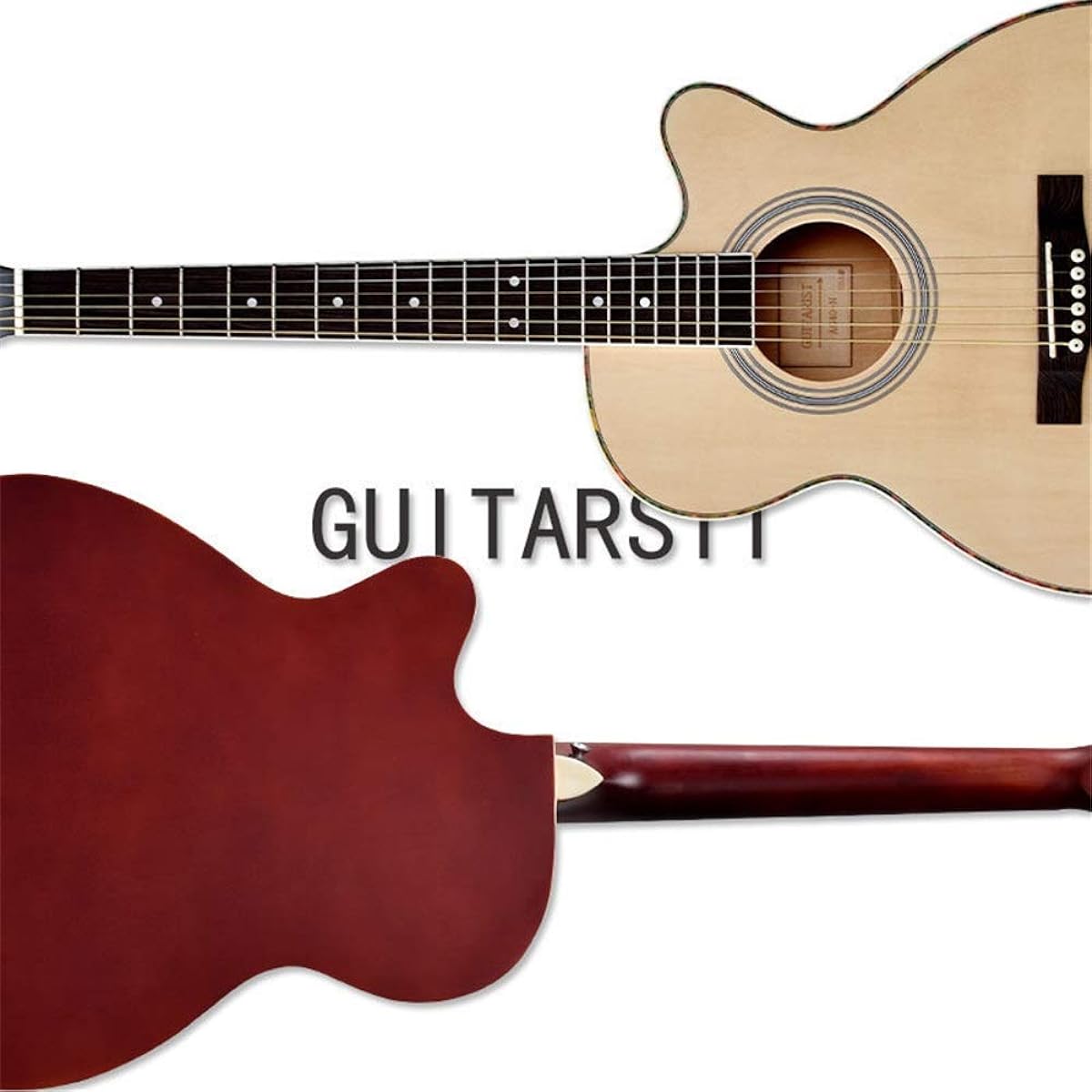 Beginner's Practice Guitar Tochigi Folk Ballet Matte Wood Color New Beginner Acoustic Guitar Elementary School Student Adult Beginner Guitar (Color: Natural, Size: 40 inches)