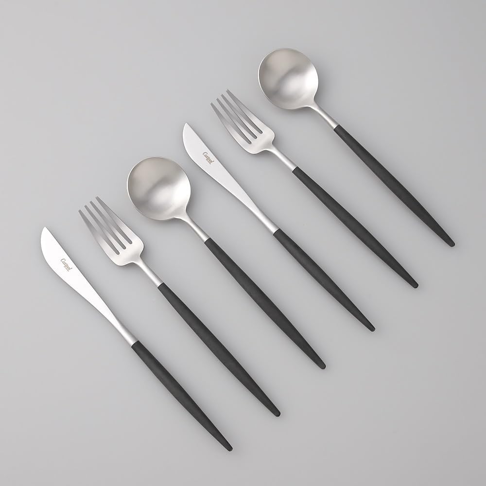 Cutipol (Genuine) ()GOA Black Silver Dinner Set 6pcs