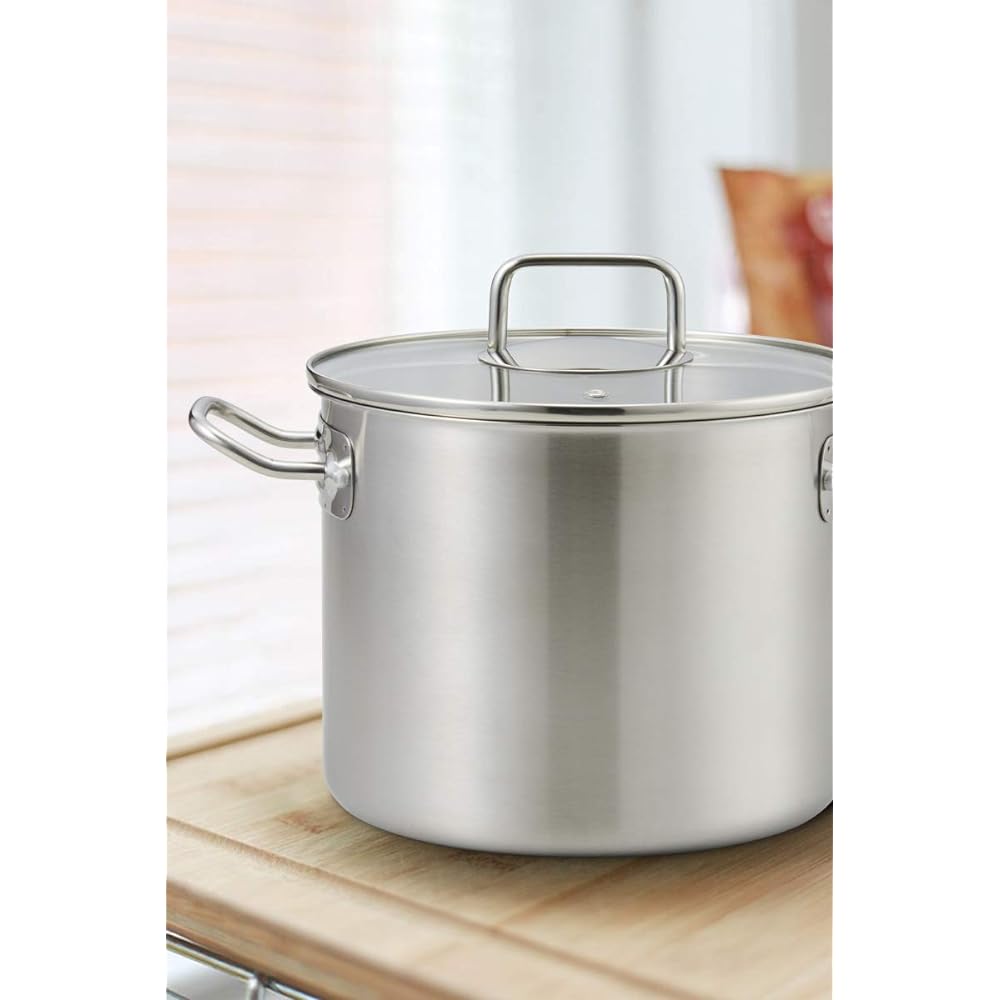 Bestco ND-6348 Satin Pot, 28cm, Echoes, Light, Visible, Stainless Steel, with Glass Lid, IH Compatible