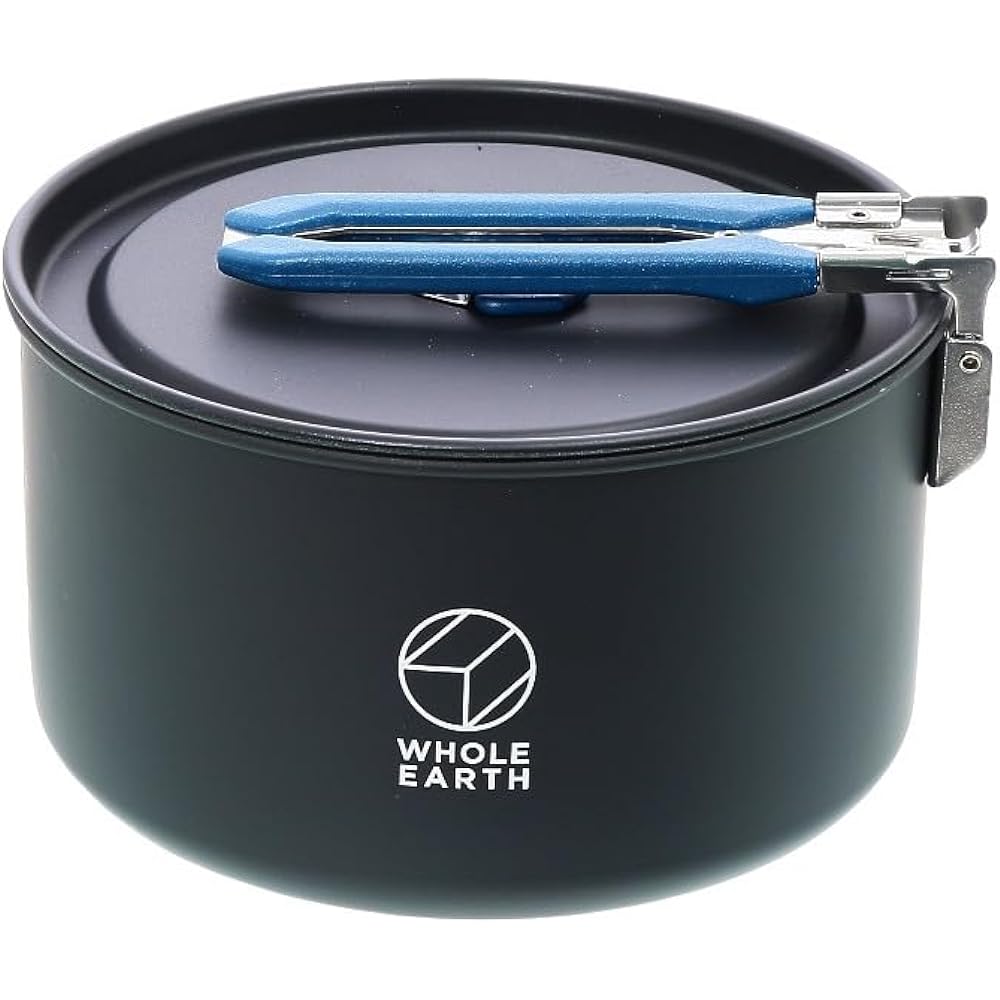 Whole Earth Outdoor Camping Aluminum Pot for 2-3 People Foldable Cookware NOMADO POT BK WE23DJ72 Black