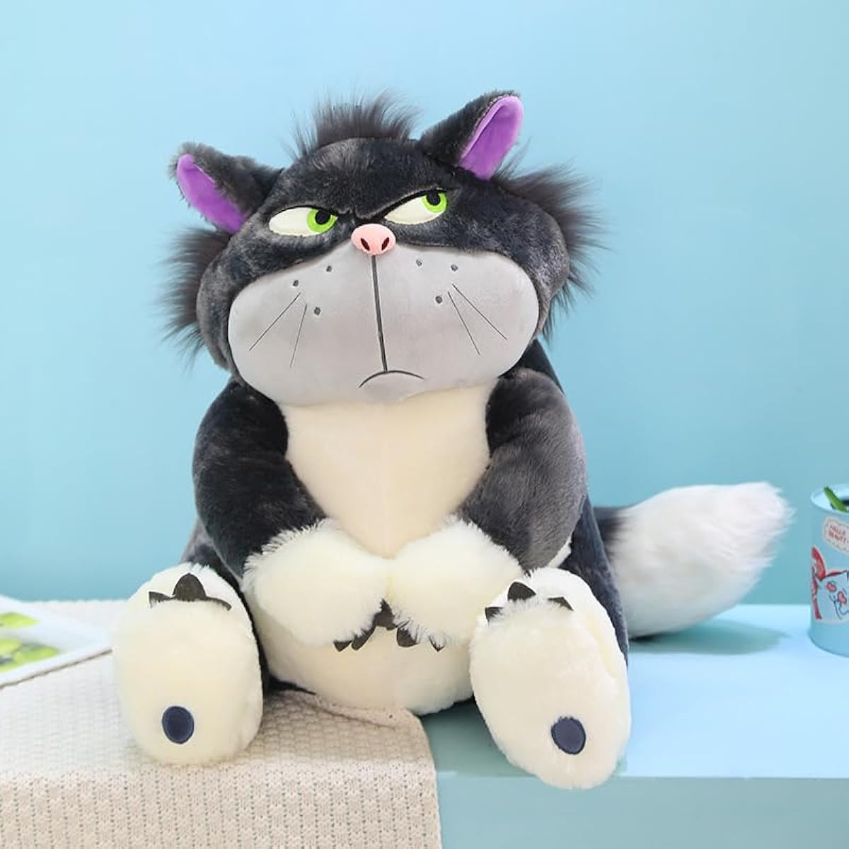 Lucifer Doll Broken Cat Plush Toy Evil Cat Plush Toy Set (Grey, 60CM)