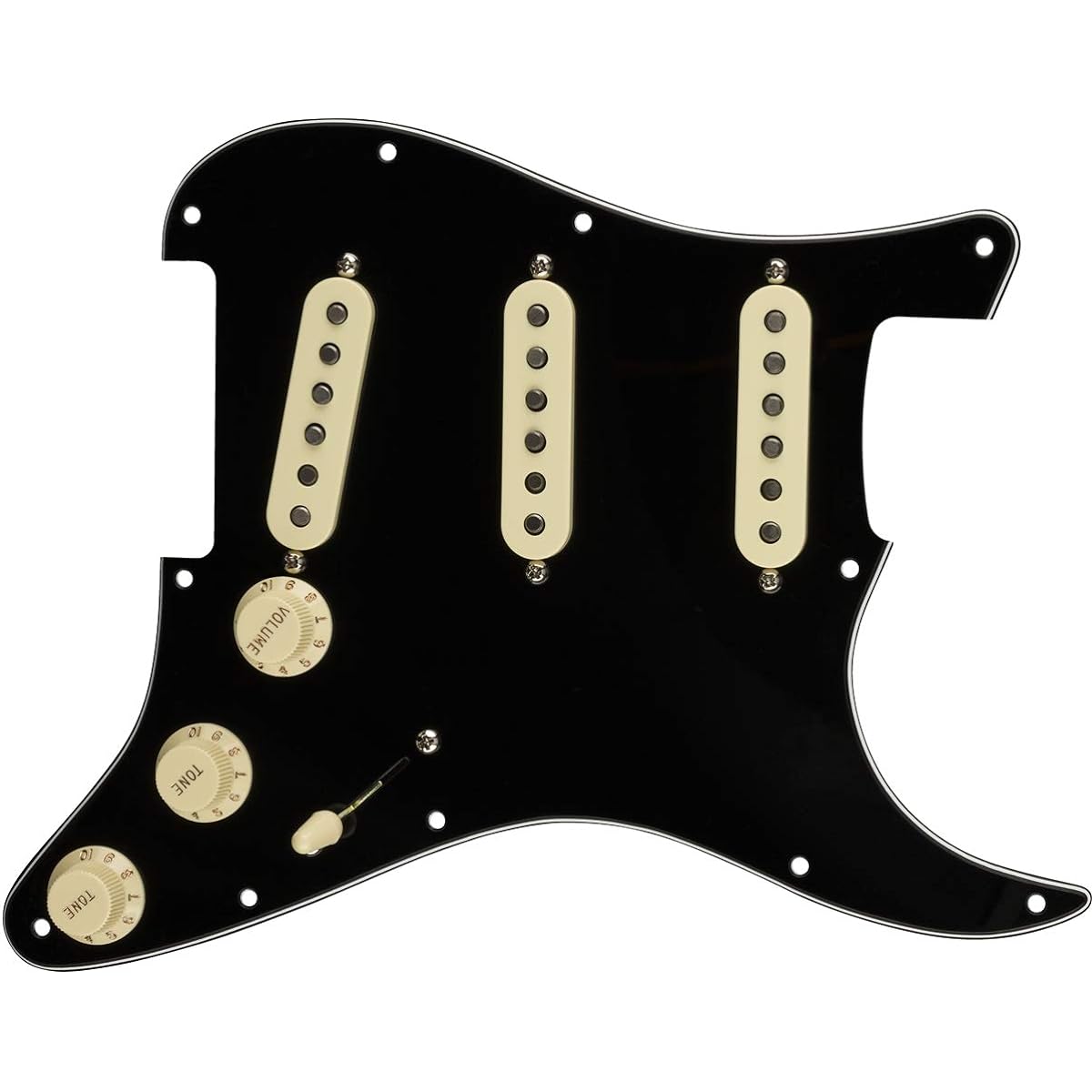 Fender 57/62 Stratocaster Pre-Wired Pickguard 5762 Stratocaster Guitar Pre-Wired SSS Color: Black 11 Hole (0992345506) [Parallel Import]