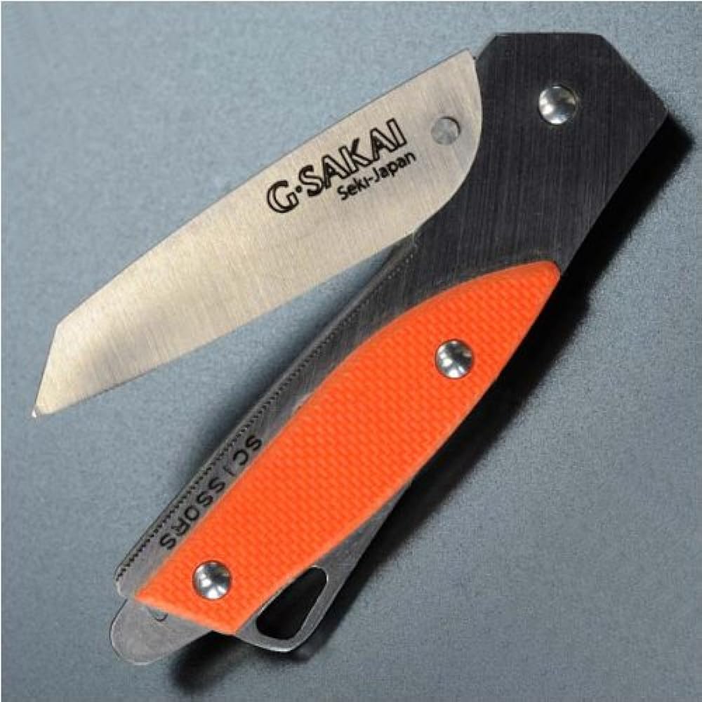G Sakai Folding Knife Kojiro Itto Style Orange