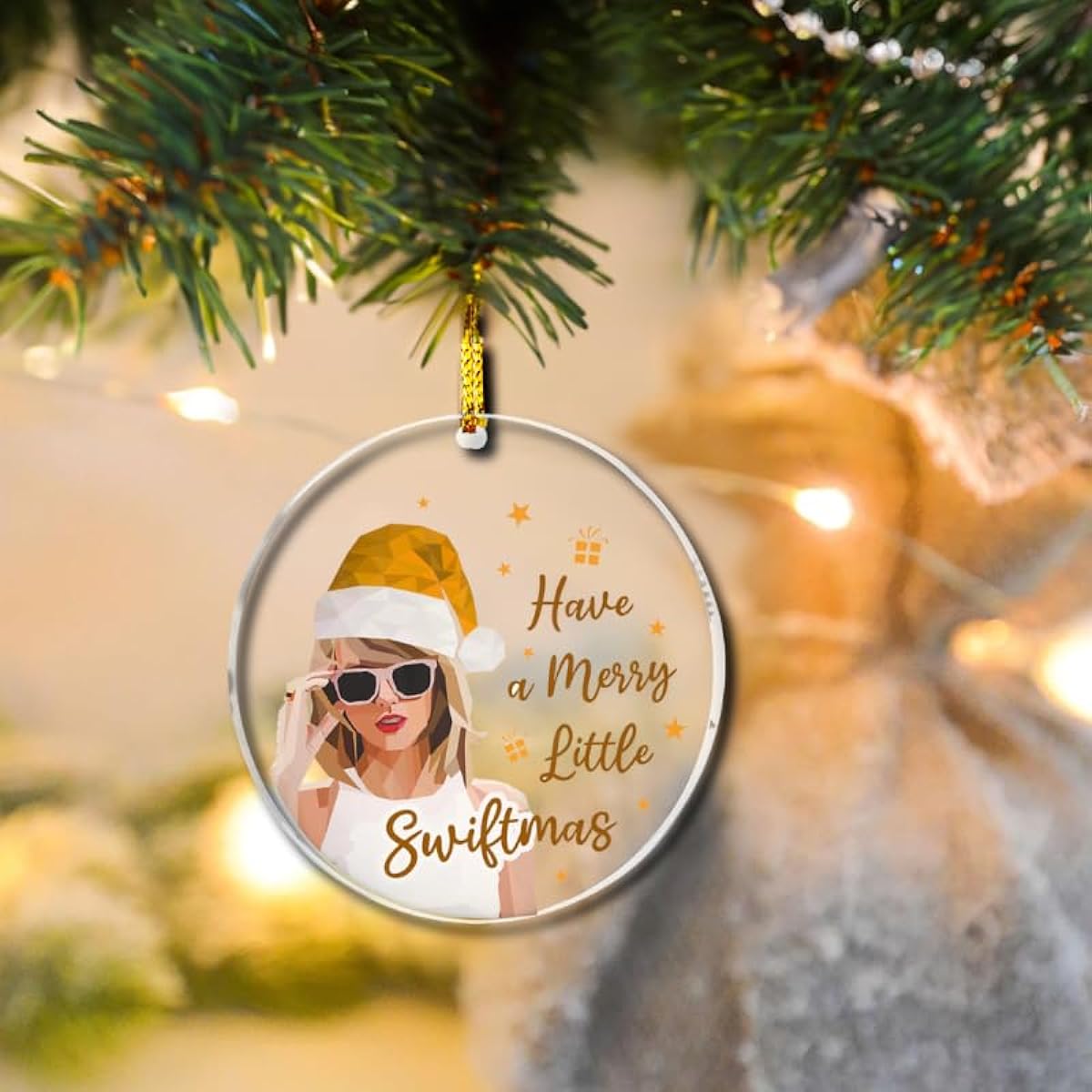 PawCrystal Have a Merry Little Swift Christmas Crystal Ornaments - Trendy Christmas Ornaments with Pop Culture, Movies and Music Themes