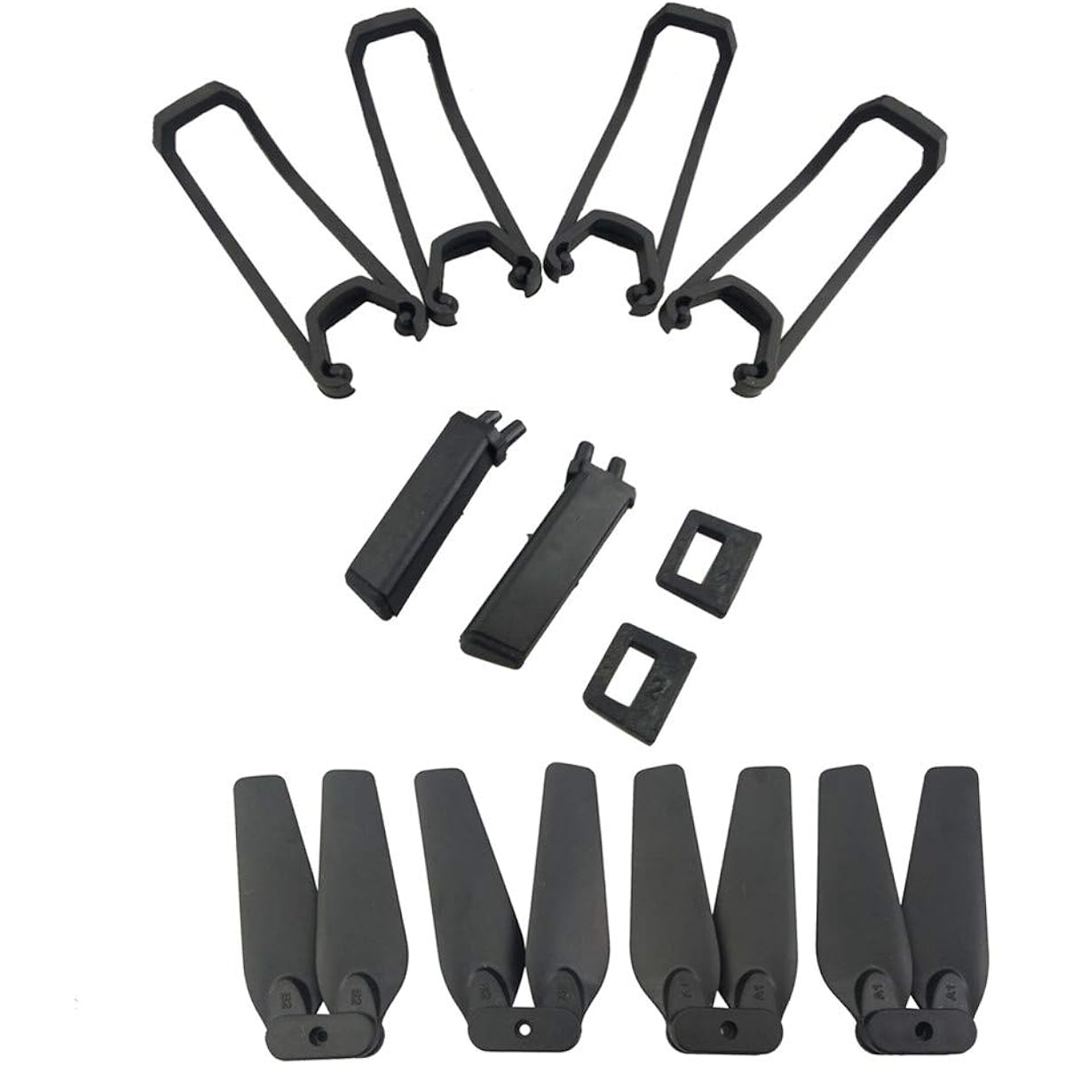 Fytoo 4pcs Propellers + 4pcs Protective Covers + Landing Gear for E58 S168 JY019 Foldable Quadcopter Spare Parts Remote Drone