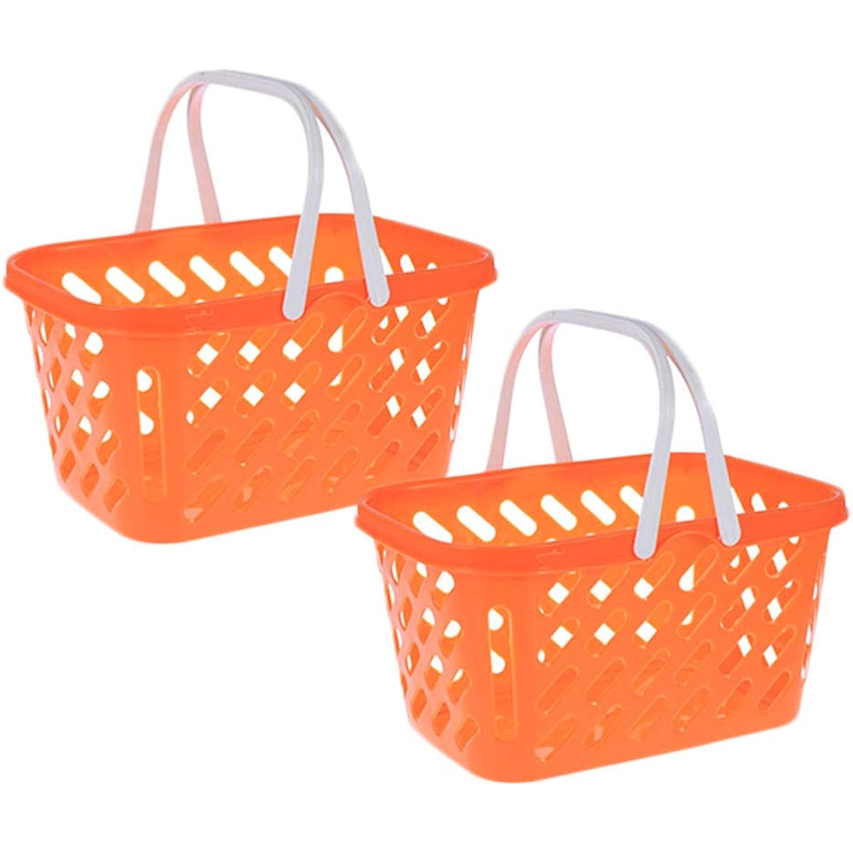 NUOBESTY 2pcs Mini Toy Shopping Basket Kids Grocery Basket with Handle for Toddlers Party Favors Kitchen Pretend Play Storage Basket Toy