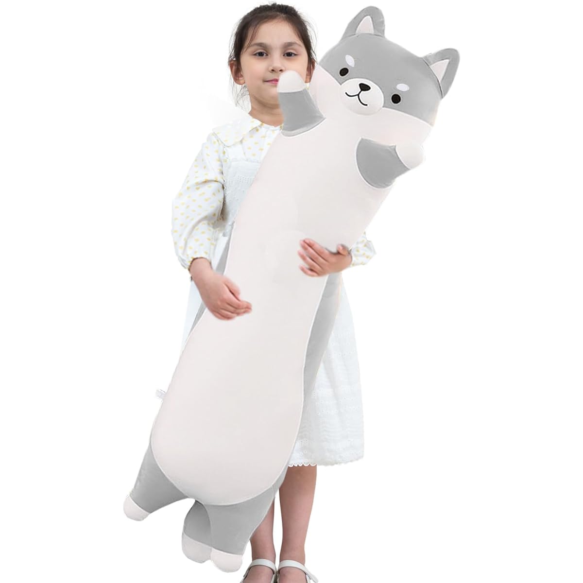 Kekeso Long Shiba Inu Stuffed Animal Giant Plush Toy Dog Sleeping Pillow Corgi Plush Toy Body Pillow Cartoon Soft Dog Hug Pillow for Kids Birthday Valentine's Day Christmas
