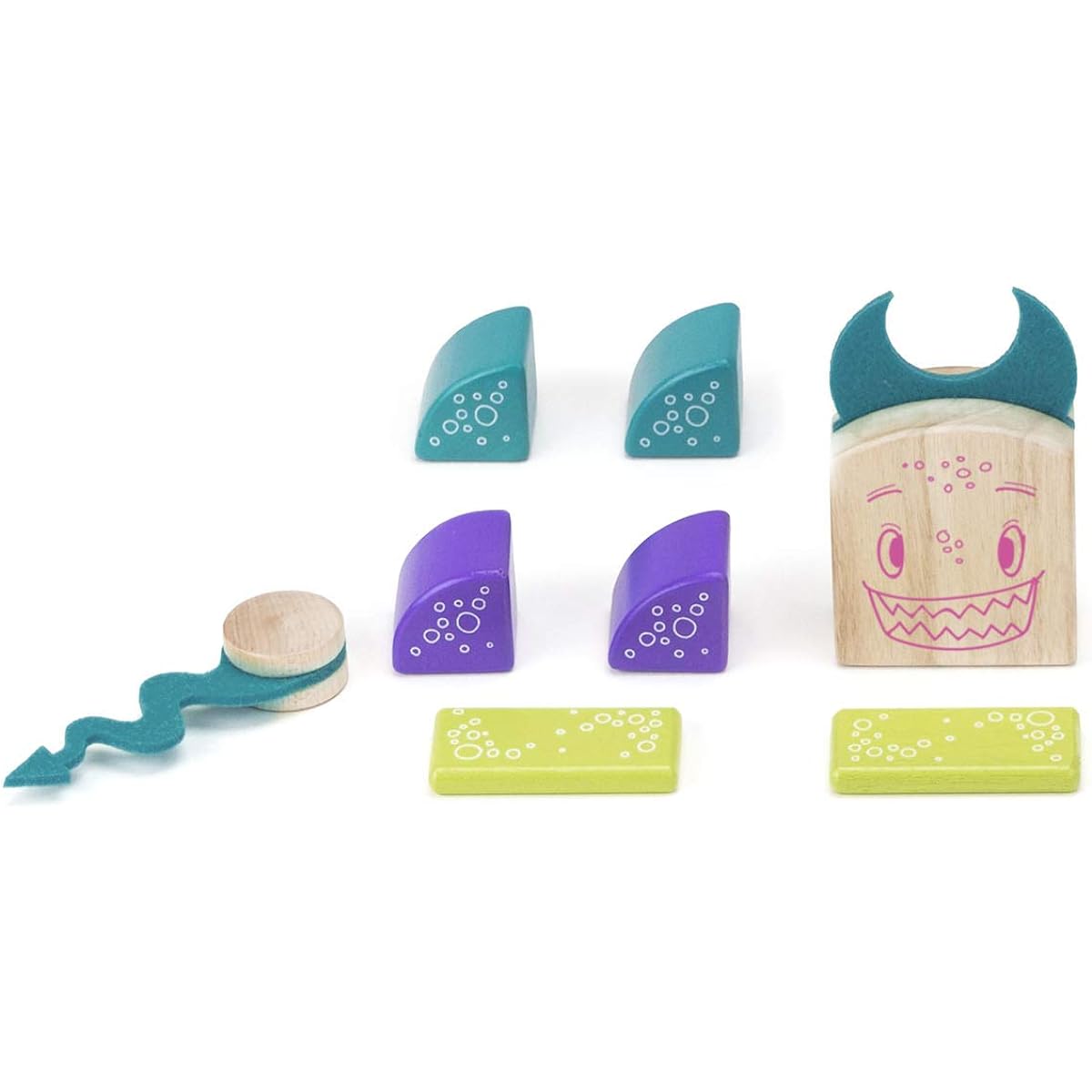 Tegu Pip Magnetic Wooden Block Set Monster Mash 8 Piece