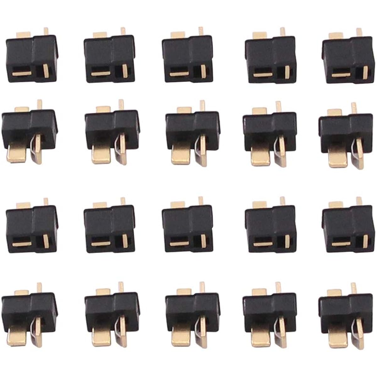 OliYin 10 Pairs Mini Black T-Plug Deans Style Male Female Connector Plug for LiPo Battery (Pack of 10)