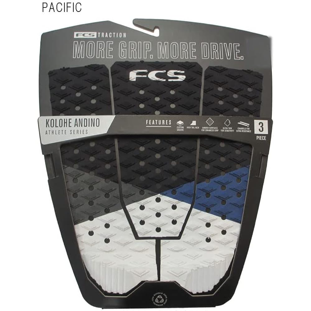 FCS Surfing Deck Pad KOLOHE ANDINO Athlete Series Surf Traction 3 Piece (PACIFIC)