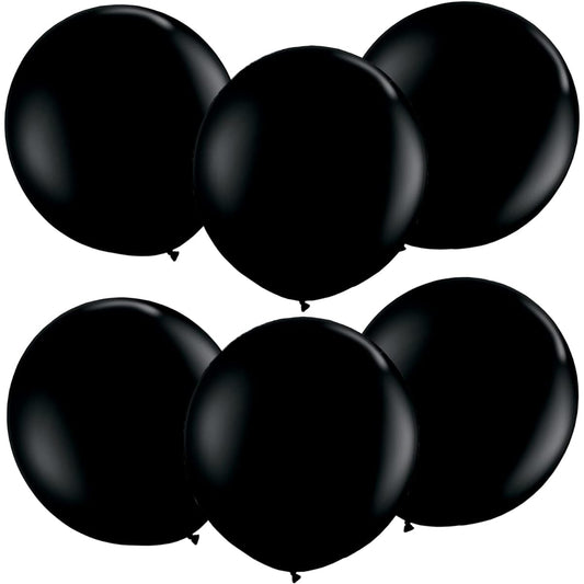 6pcs Black Balloons 36 Inch Giant Large Black Balloons Big Round Latex Black Balloons for Photography Birthday Wedding Party Bar Festival Event Carnival Decoration