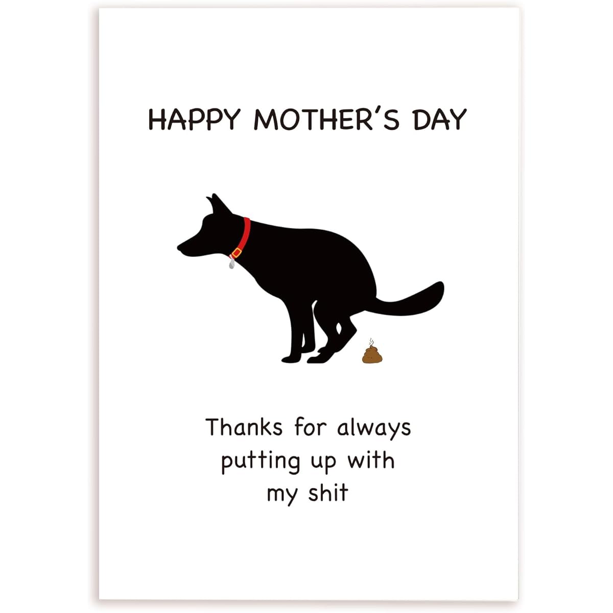 HEALSLA Funny Dog Mom Card Hilarious Dog Gift Rude Mother's Day Card for Women Card for Dog Mom Pet Mother's Day Card Thank for Putting Up with Me