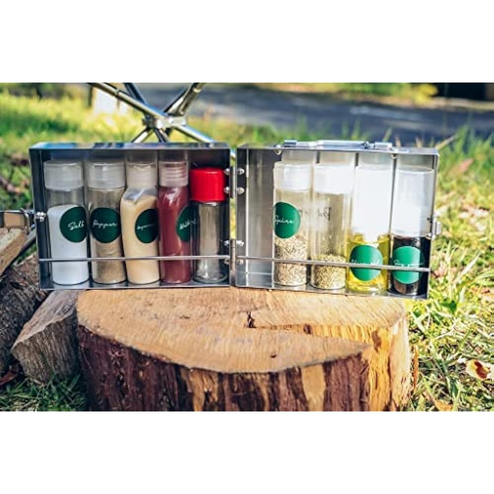 RODGERS Stainless Steel Spice Box Spice Box Outdoor Camping Kitchen Seasoning Cooking Tool Case Storage Okamochi BBQ Seasoning Case Stainless Steel Made in Japan RG-OD-SPBOX1N