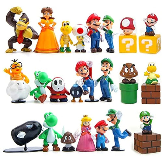 SUENOS Mario Movie Toys Mario Movie Figures 1.2-2 inches Height Mario Brothers Action Figure Set Mario Toys Great Gift for Kids
