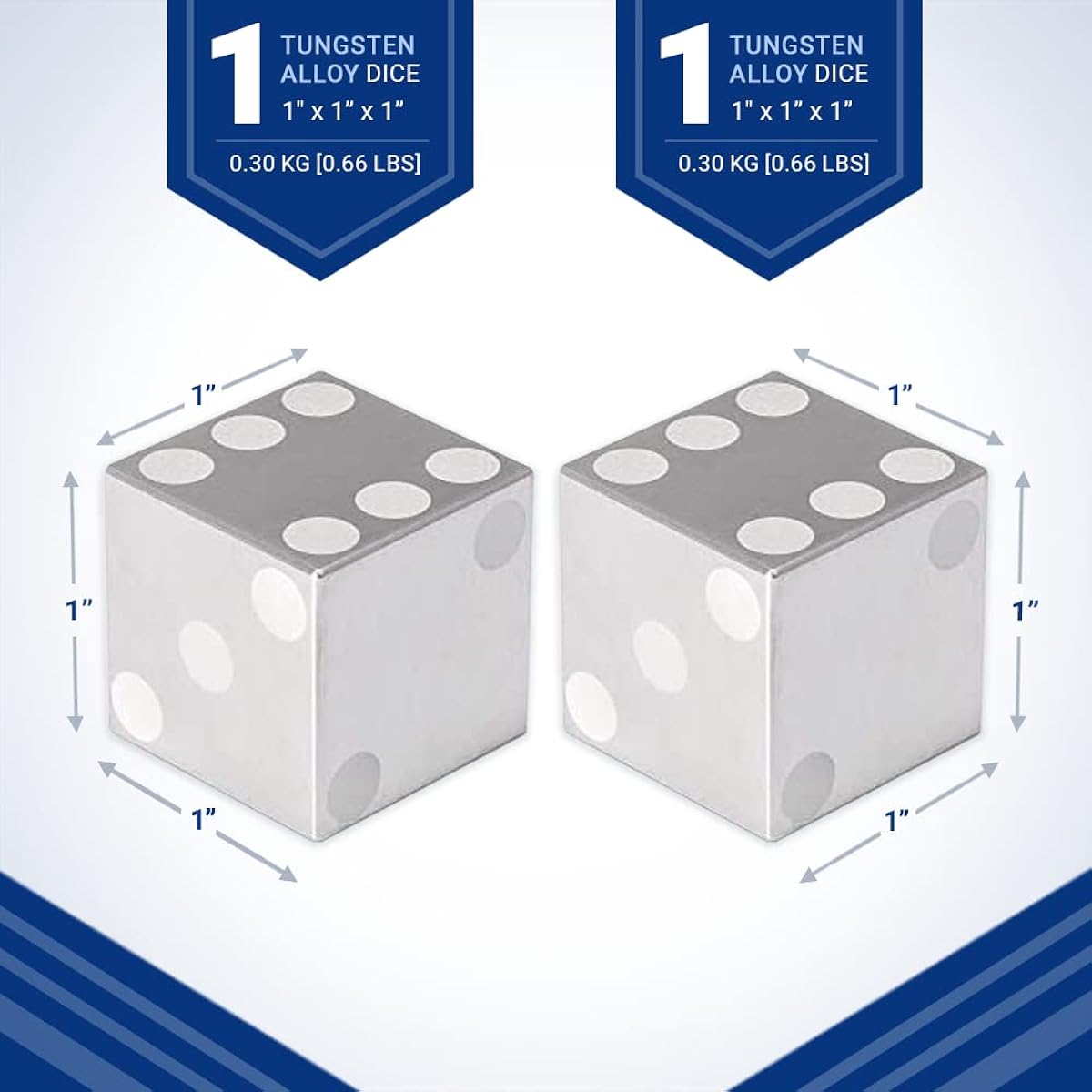 Tungsten Dice - 1 inch each | Pack of 2.