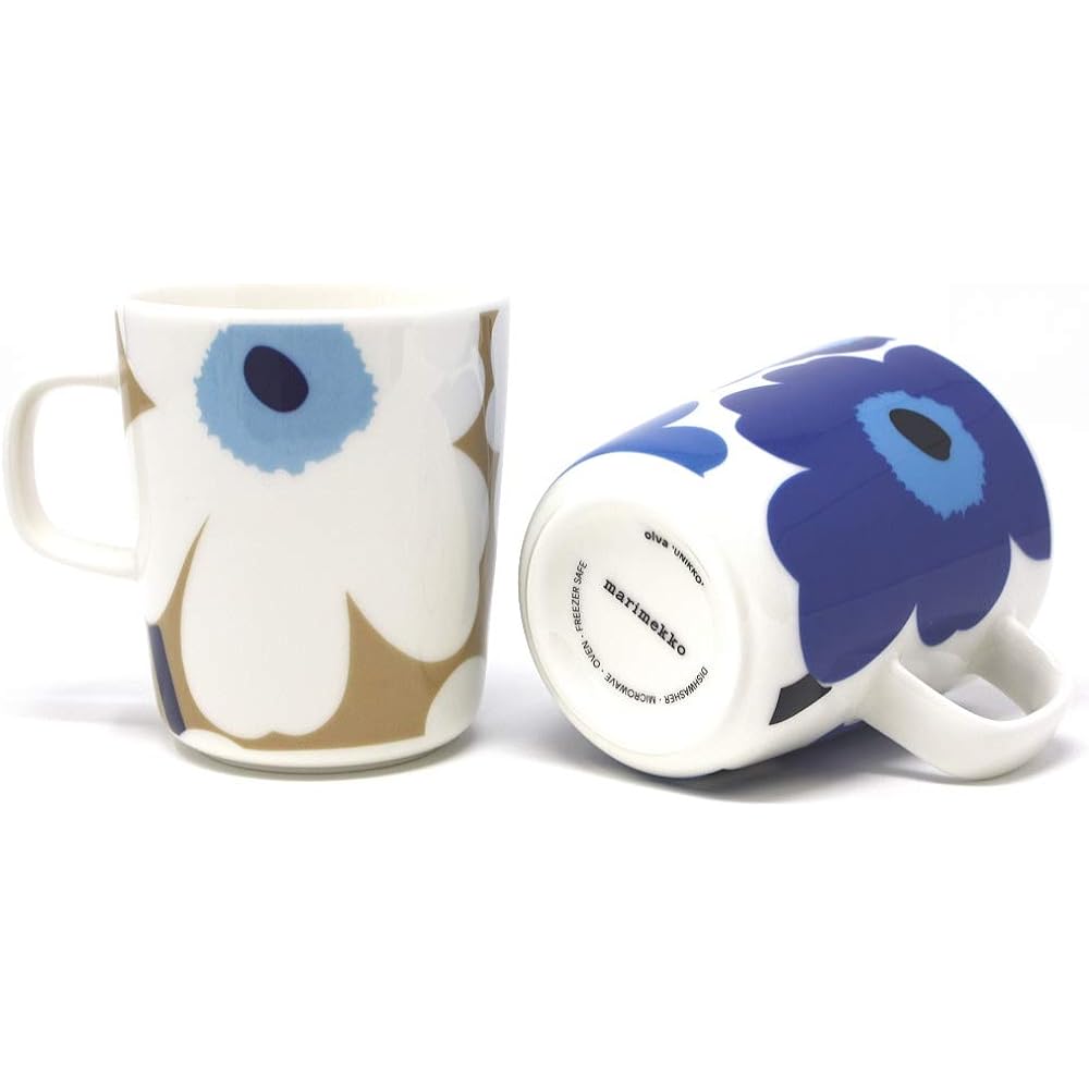 Marimekko UNIKKO mug (blue, beige blue set)