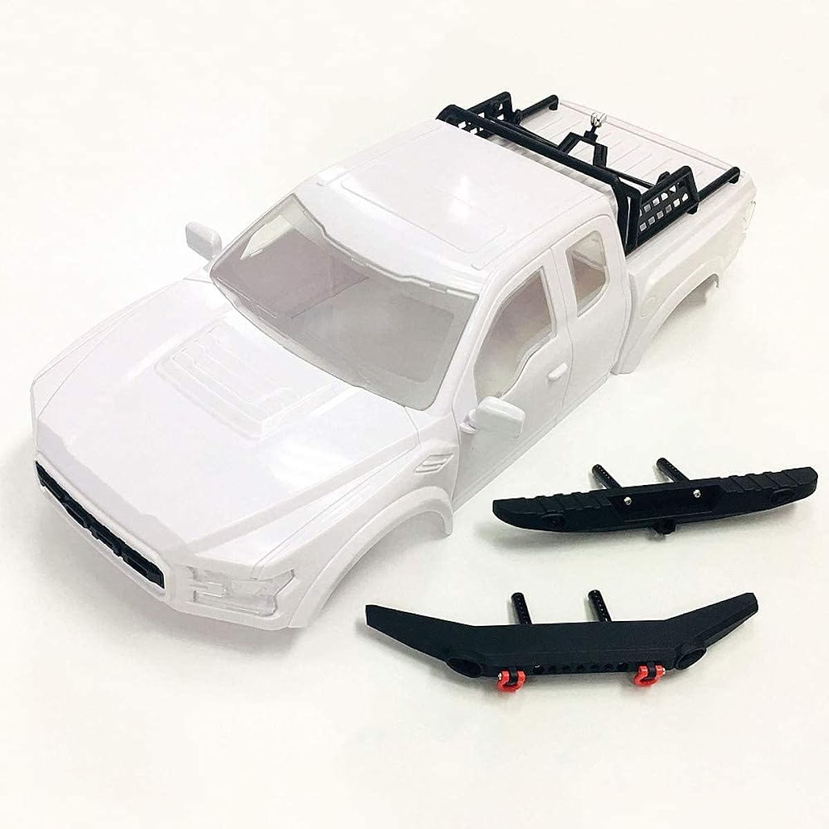 RC Car Accessories for RC Crawler Car for Traxxas TRX4 TRX-4 Racing ABS Hard Body Bumper 325mm Body Shell with Spare Tire Rack White
