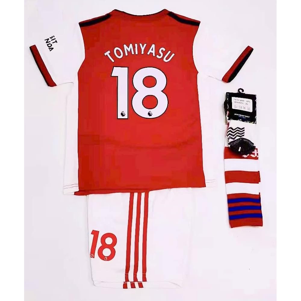 Takehiro Tomiyasu Uniform Top and Bottom Set Junior Arsenal No. 18 Japan National Team Home Replica Uniform for Children GV Original Set Product