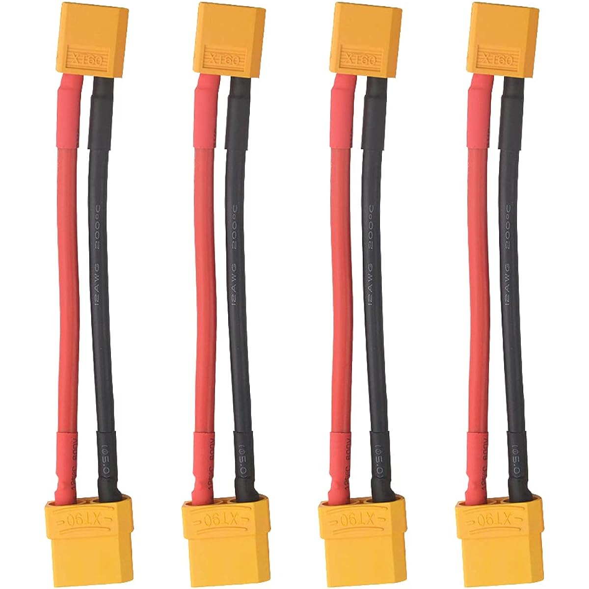 WMYCONGCONG XT60 to Female XT90 Connector Adapter 4Pcs 12AWG Silicone Wire for DJI Phantom RC Airplane