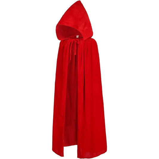 Aricy Hooded Velvet Cloak Cape Halloween Role Play Cosplay Costume for Kids A005RS Red