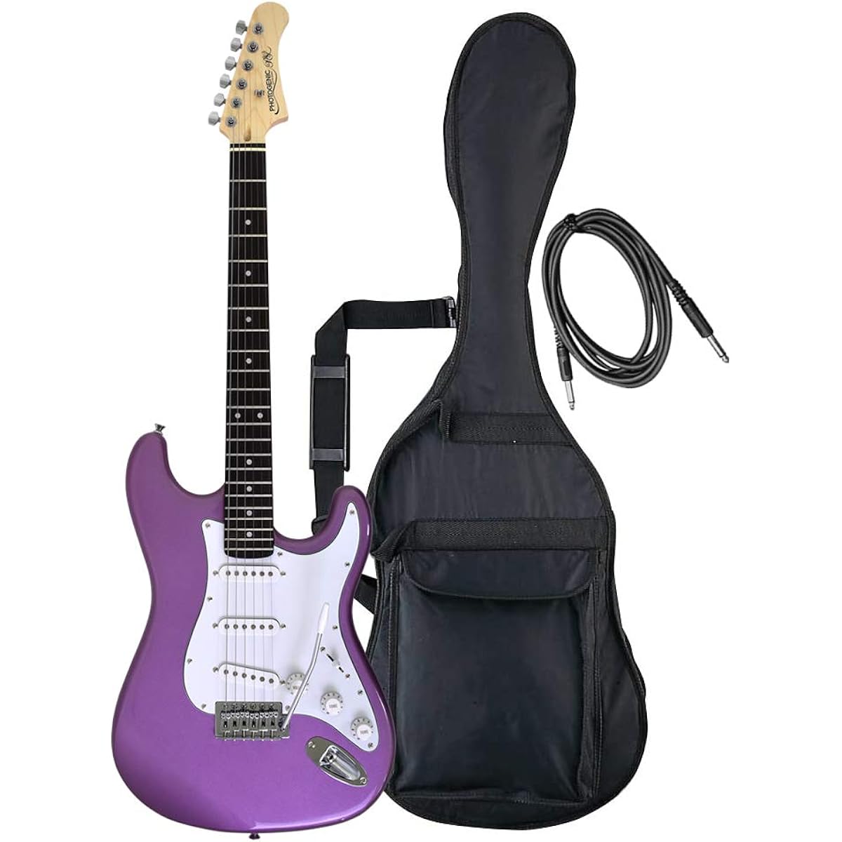 PhotoGenic ST-180/BGD Electric Guitar, Burgundy [Soft Case/Shield/Adjustment Wrench Included]