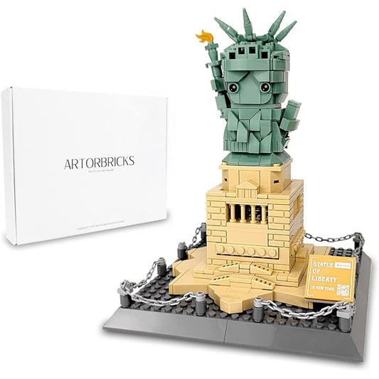 ArtorBricks Architectural Mini Statue of Liberty Building Collection Construction Set Model Kit Gift for Kids and Adults Compatible with Lego (414 Pieces)