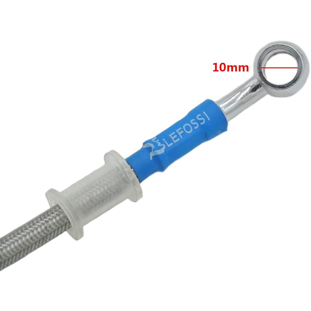 Lefossi 450mm 45cm Motorcycle Reinforced Hydraulic Brake Oil Hose Line Pipe Fitting Stainless Steel Braided Cable for Motorcycle Pit Dirt Bike Enduro Motocross Street Bike Sport Bike