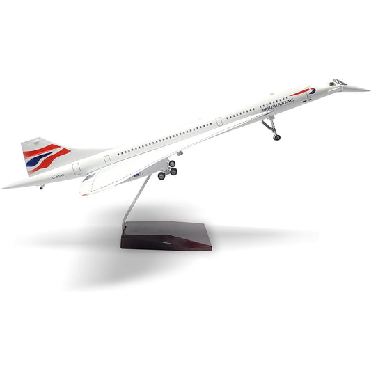 NUOTIE 1:125 Concorde Metal Airplane Model Finished Product Pre-built Diecast Aircraft Model Kit Aircraft Simulation Model Display Model Collection or Gift (British Airways)