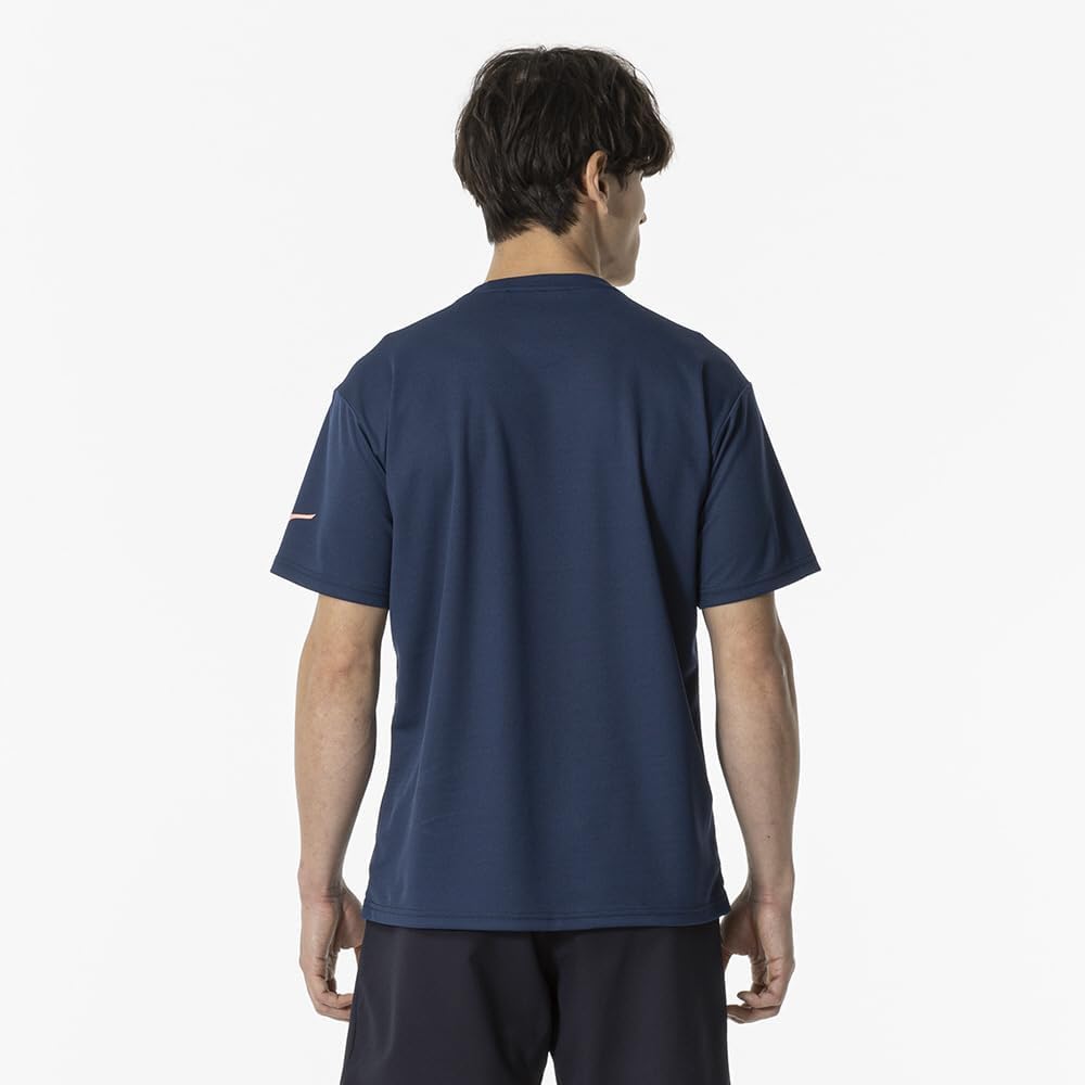 [Mizuno] Tennis Badminton Practice Shirt, Short Sleeve, Sweat Absorbent, Quick Drying, Dynamotion Fit, Unisex, 62JAB016