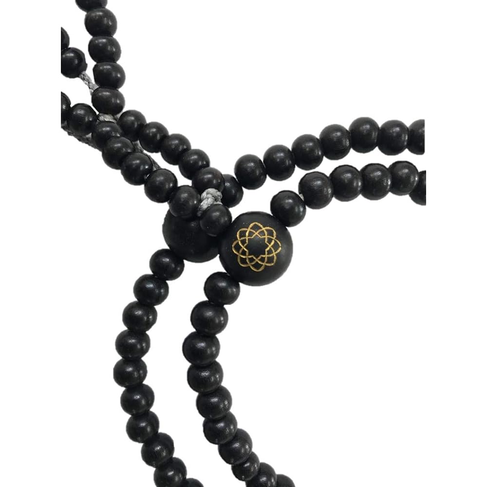 Soka Gakkai prayer beads (mala beads) Genuine ebony with eight-leaf mark, 2-inch shaku (in paulownia box)