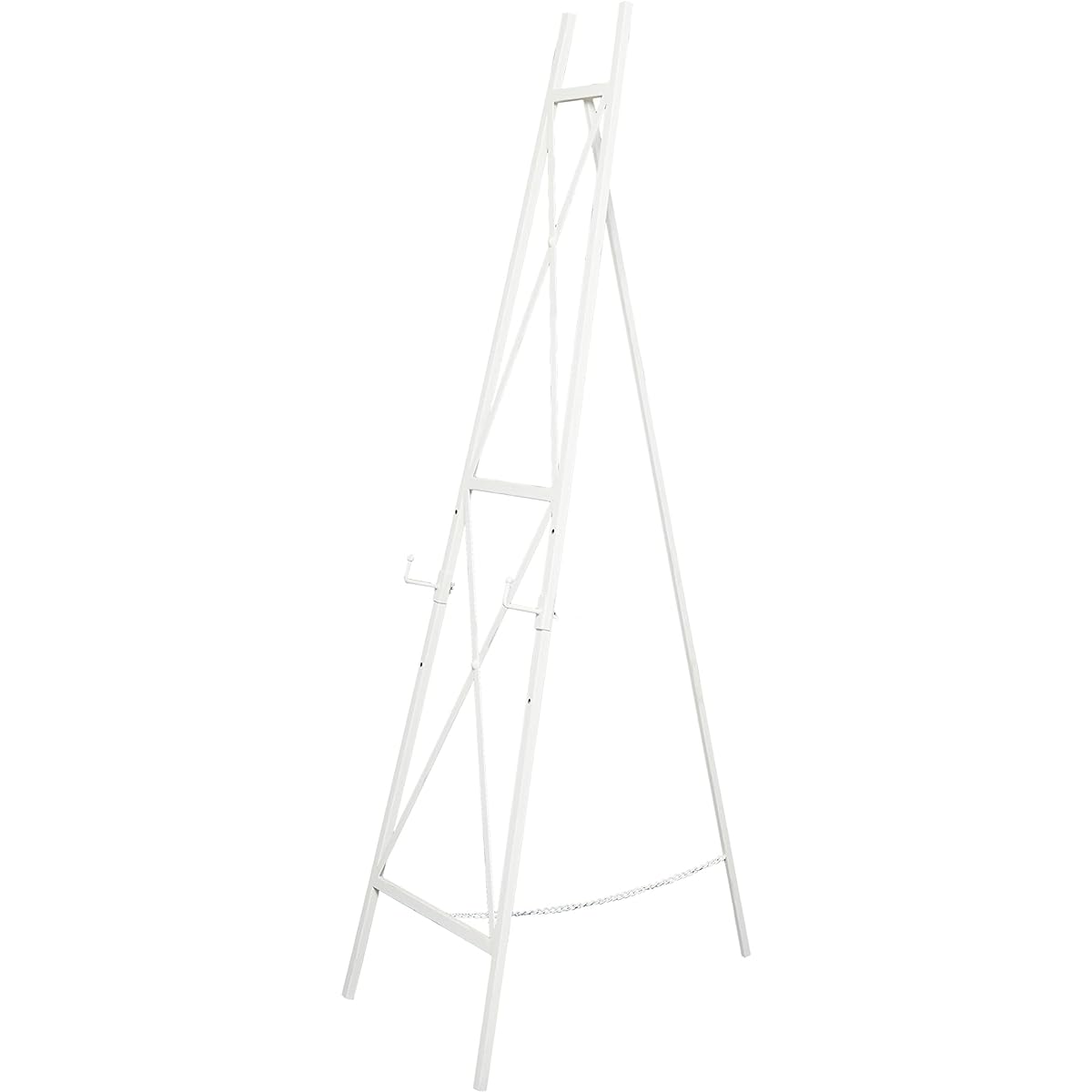 Deco 79 Metal Height Adjustable Minimalist Display Stand Easel with Chain Support 19" x 28" x 64" White