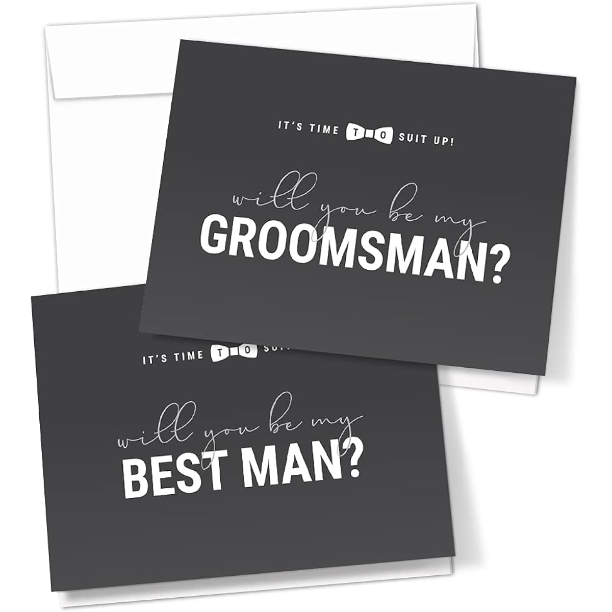 Hat Across Man Marriage Proposal Card | Will You Be My Groomsman & 2 Best Man Cards with Envelopes | Set of 10 Groomsman Cards Perfect for Wedding Party