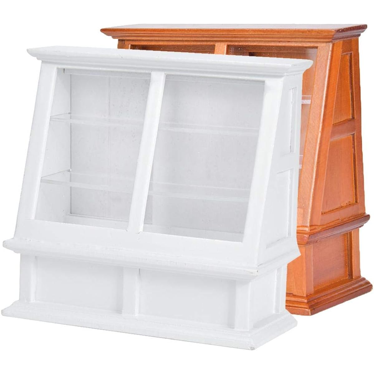 1 : 12 Dollhouse Miniature Store Cake Cabinet Decoration Mini Dollhouse Shop Food Miniature Cabinet Accessories (White)