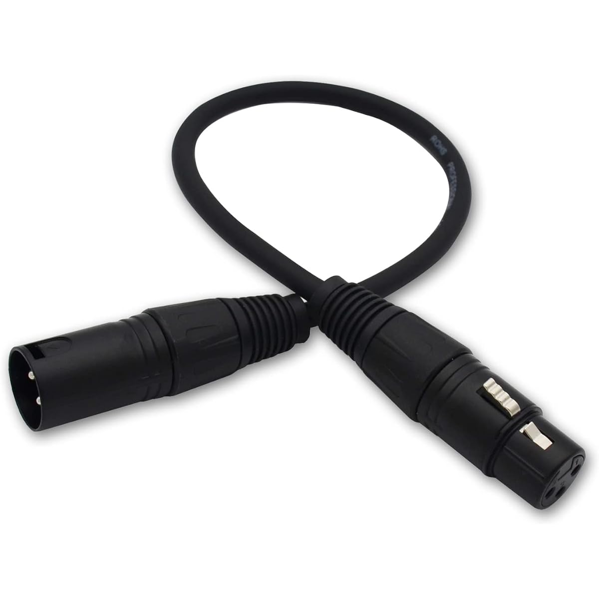 Czyuntuo XLR Cable 1ft XLR Male to Female Black Balanced Microphone Cable Pack of 2