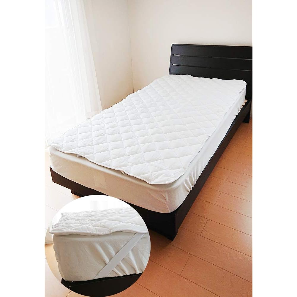 French Bed 3-piece bedding pack for double size (140 x 195 cm) "Washable sleep set" bed pad x 1, mattress cover (100% cotton) x 2, antibacterial and deodorizing treatment, compatible with mattresses up to 30 cm thick 360052300