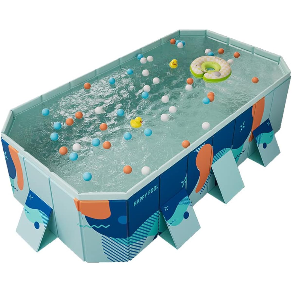 Pool Folding Pool Folding Pool Non-Inflatable Pool Water Play Pool Frame Pool No Air Pump Required Large Medium Small Household Pool Vinyl Pool For Children Kids Adults Easy Storage Easy Installation Garden Indoor Outdoor Outdoor (1.8m, A)