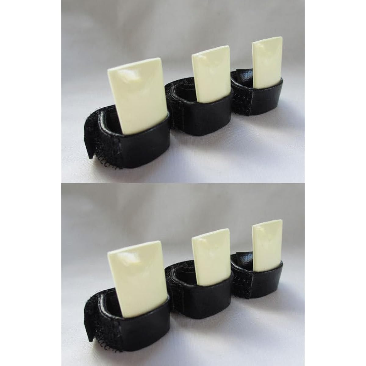 Ikuta Style Plastic Koto Claws Large + Velcro Claw Ring Set for Beginners, 3 Pieces in a Set, SSM2 Set, Ring Size Can Be Adjusted Freely