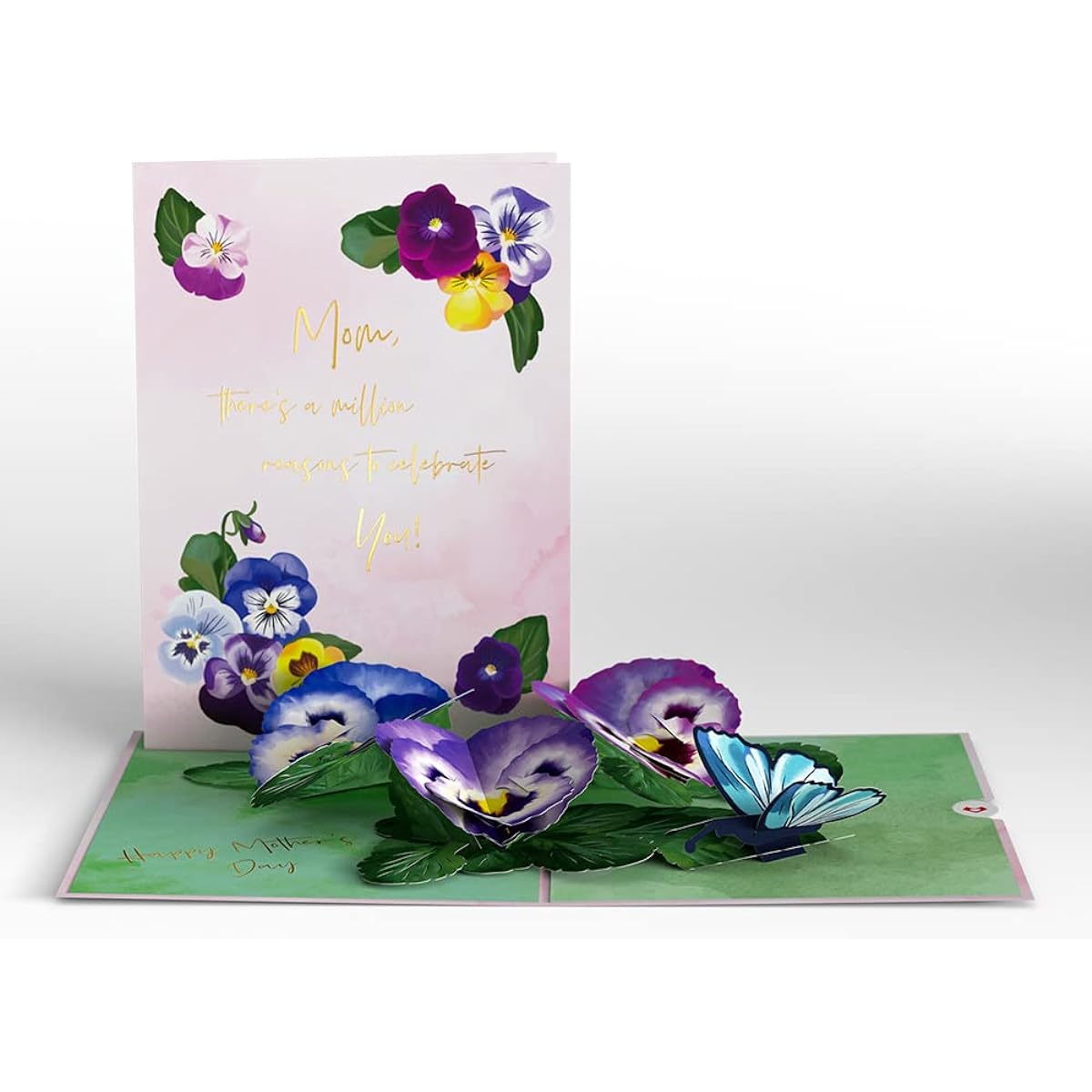 Lovepop Mother's Day Pansy Pop Up Card 5 X 7