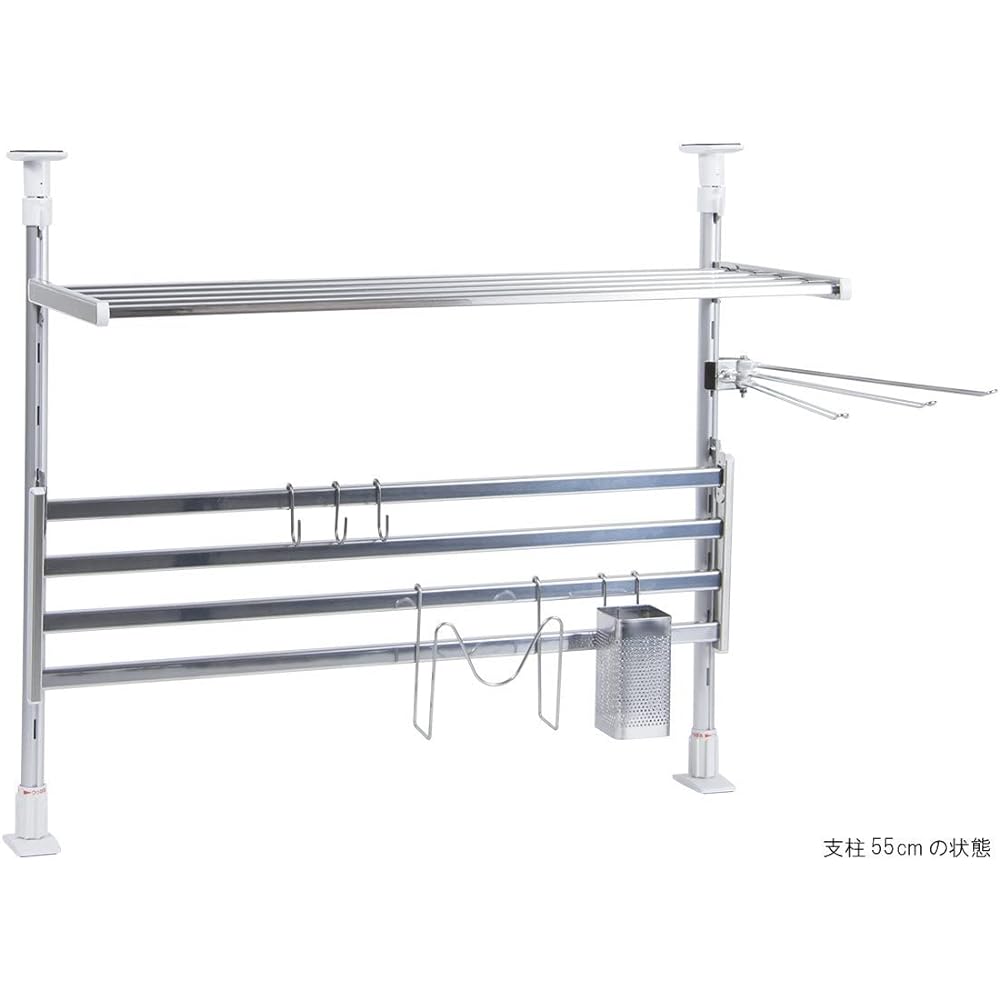 TAKUBO Mizukiri Shelf Series Tension Shelf 2 Tiers Width 60cm Value Set TP2-60K