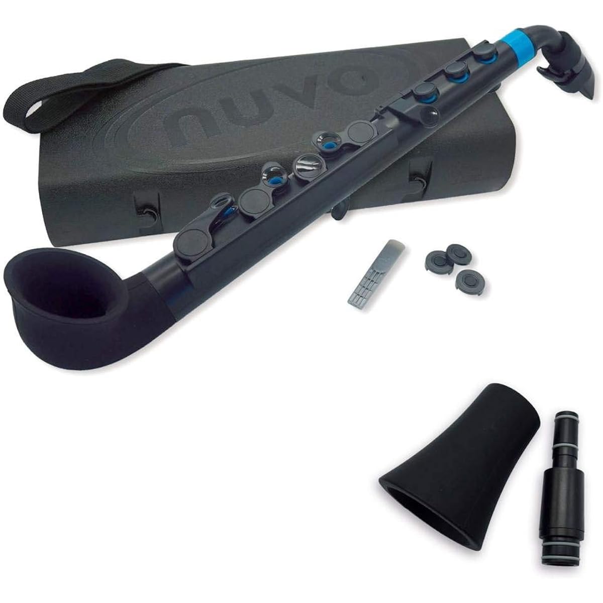 NUVO Plastic Saxophone jSax with Straight Kit (Nuvo JSax) / C Saxophone (Black/Blue)